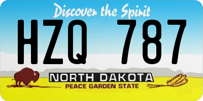 ND license plate HZQ787