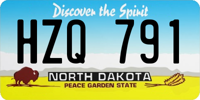 ND license plate HZQ791