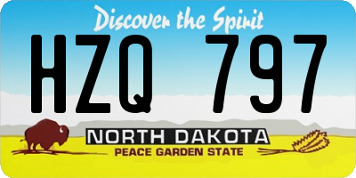 ND license plate HZQ797