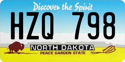 ND license plate HZQ798