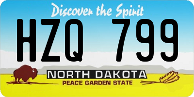 ND license plate HZQ799