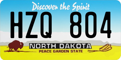 ND license plate HZQ804