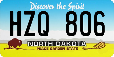 ND license plate HZQ806