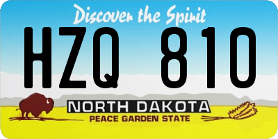 ND license plate HZQ810