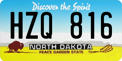 ND license plate HZQ816