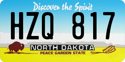 ND license plate HZQ817