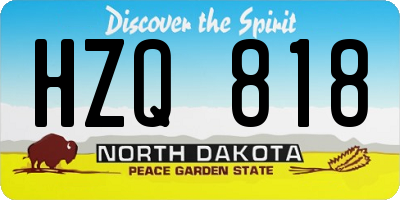 ND license plate HZQ818