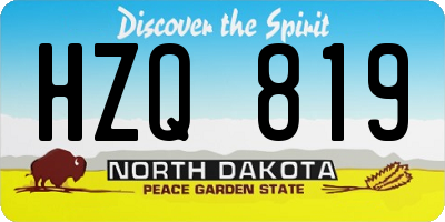 ND license plate HZQ819