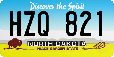 ND license plate HZQ821