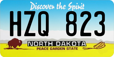 ND license plate HZQ823