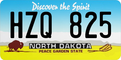 ND license plate HZQ825