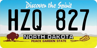 ND license plate HZQ827