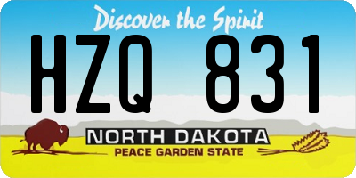 ND license plate HZQ831