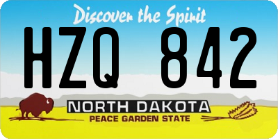 ND license plate HZQ842
