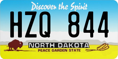 ND license plate HZQ844