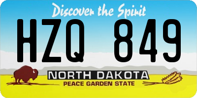 ND license plate HZQ849