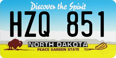 ND license plate HZQ851