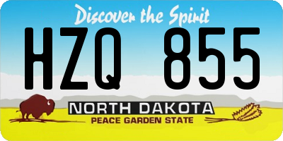 ND license plate HZQ855