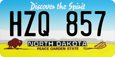 ND license plate HZQ857