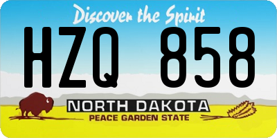 ND license plate HZQ858