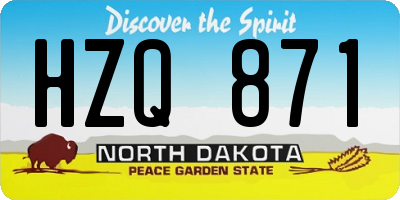ND license plate HZQ871