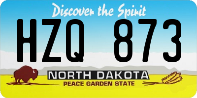 ND license plate HZQ873