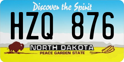 ND license plate HZQ876