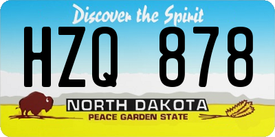 ND license plate HZQ878