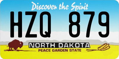 ND license plate HZQ879