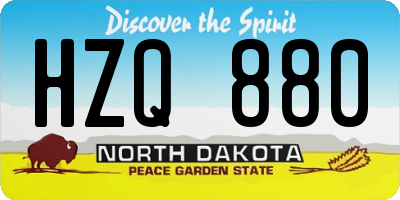 ND license plate HZQ880