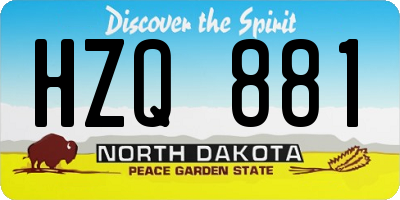 ND license plate HZQ881