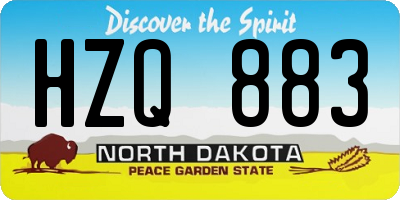 ND license plate HZQ883