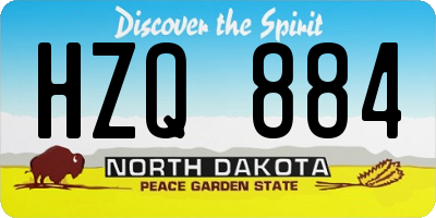 ND license plate HZQ884