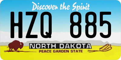 ND license plate HZQ885