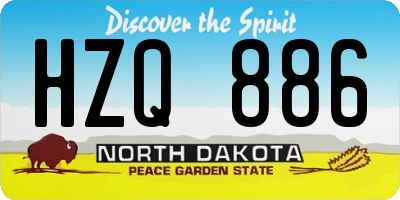 ND license plate HZQ886