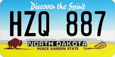 ND license plate HZQ887