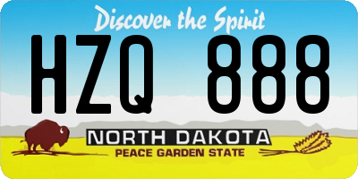 ND license plate HZQ888