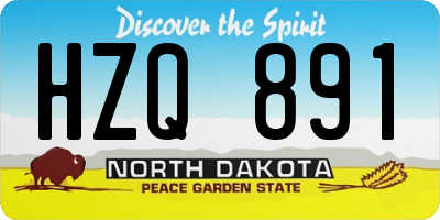 ND license plate HZQ891