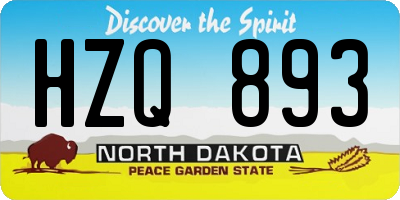 ND license plate HZQ893