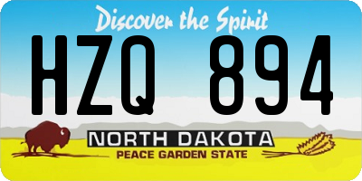 ND license plate HZQ894