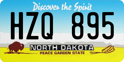 ND license plate HZQ895