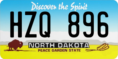 ND license plate HZQ896