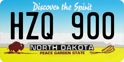 ND license plate HZQ900