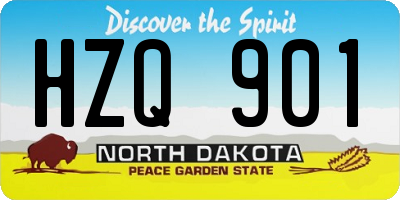 ND license plate HZQ901