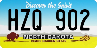 ND license plate HZQ902
