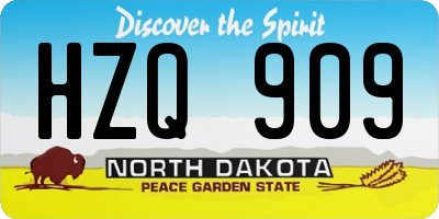 ND license plate HZQ909