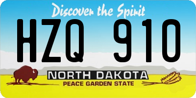 ND license plate HZQ910
