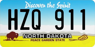 ND license plate HZQ911