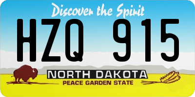 ND license plate HZQ915