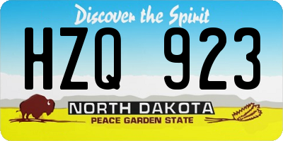 ND license plate HZQ923